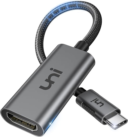 uni USB-C to HDMI Adapter 4K@60Hz, Thunderbolt 3/4 to HDMI Adapter, Type C HDMI Converter, Compatible with MacBook Pro/Air 2022, iPad Pro/Air, Surface Laptop, Dell XPS, Chromebook, Galaxy & More