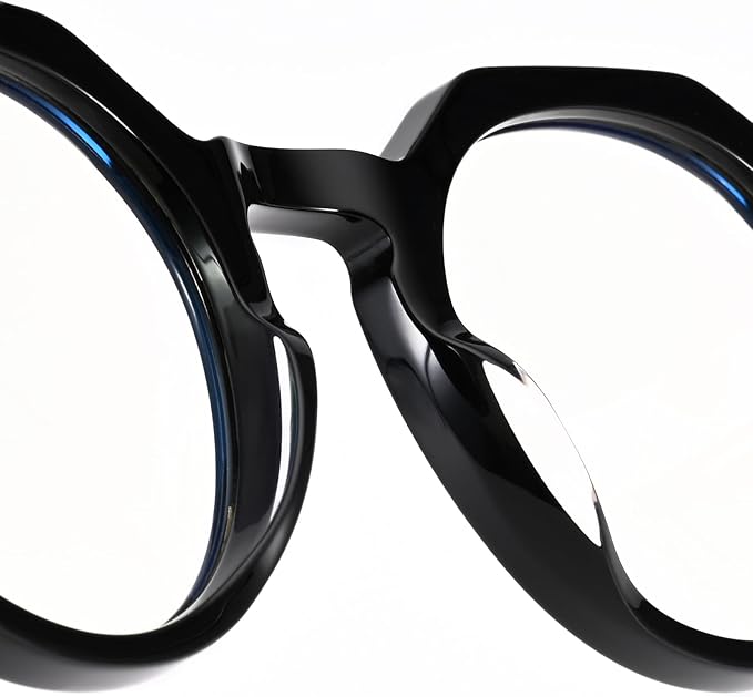 Dollger Blue Light Blocking Glasses For Woman Men Thick Frame Round Non-Prescription Glasses, For Computer Work Gaming,