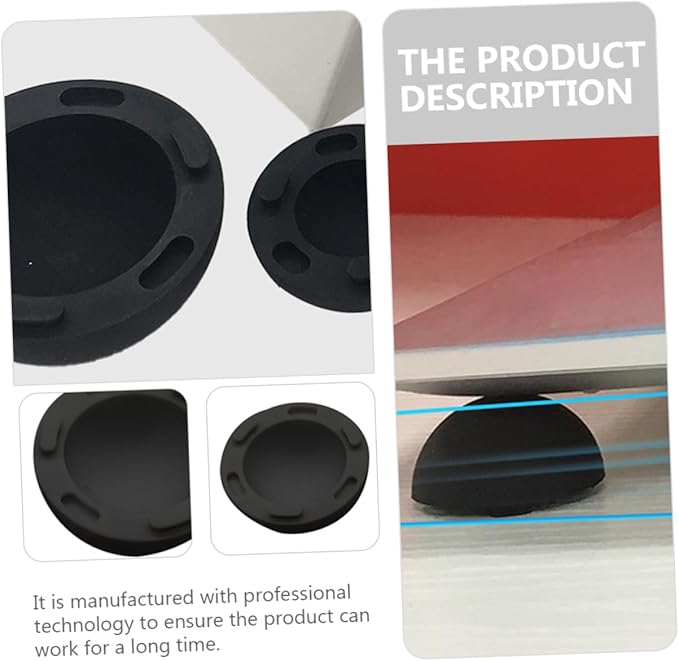 4pcs Black Silicone Laptop Cooling Pads Anti-Slip Laptop Feet Stand Accessories for Improved Airflow and Heat Dissipation