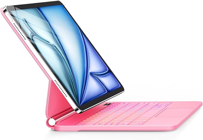 for iPad Air 11 inch Case with Keyboard (M4/M3/M2,2026/ 2025/2024), iPad Pro 11 (4th/3rd/2nd/1st Gen) & Air 5/4th,Magic-Style Magnetic Case Keyboard with 7-Color Backlight, Multi-Touch Trackpad