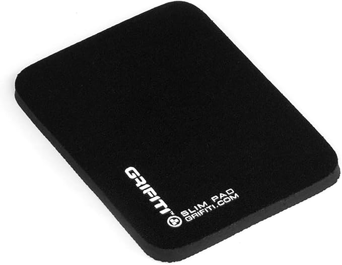 GRIFITI Small Slim Pad 5" x 4" x 0.2" Track Pad Wrist Rest Silicone Ergonomic Carpal Tunnel Resting Support for Computer Track Pad, Trackball or Mouse (Black Nylon Surface)
