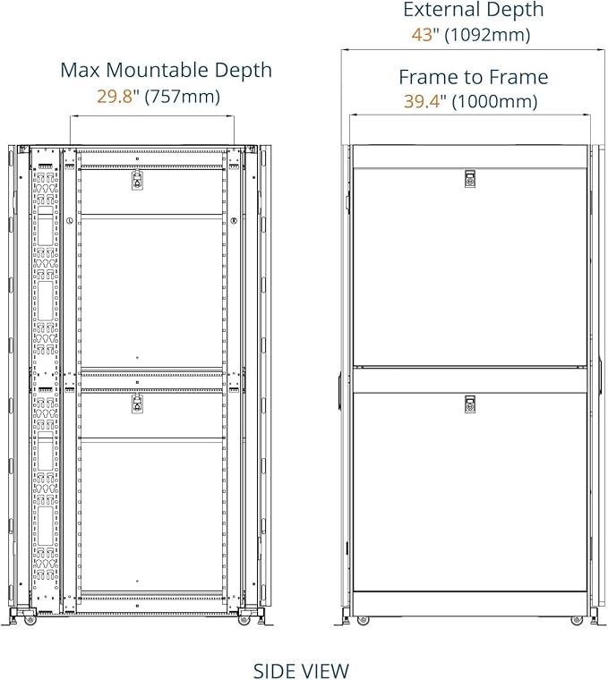 Tecmojo 42U Server Rack Cabinet - PRE-Assembled 24inch Width 43inch Depth IT Network Equipment Cabinet Rack Enclosure with Casters - 3000lbs Weight Capacity(06White)