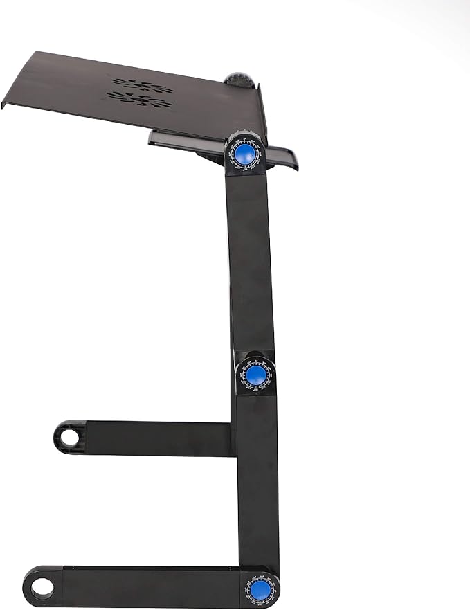 Foldable Aluminum Laptop Desk Adjustable Portable Laptop Table Stand with 2 CPU Cooling Fans and Mouse Pad Ergonomic Lap Desk for Bed and Sofa Up to 17 Inches