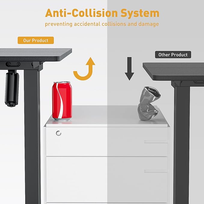 Electric Standing Desk Legs Only, Height Adjustable from 27.3" to 46.2", Standing Desk Frame for 40'' to 63'' Desktop, Sit Stand Desk Base with 4 Memory Presets for Home Office Work (Black)