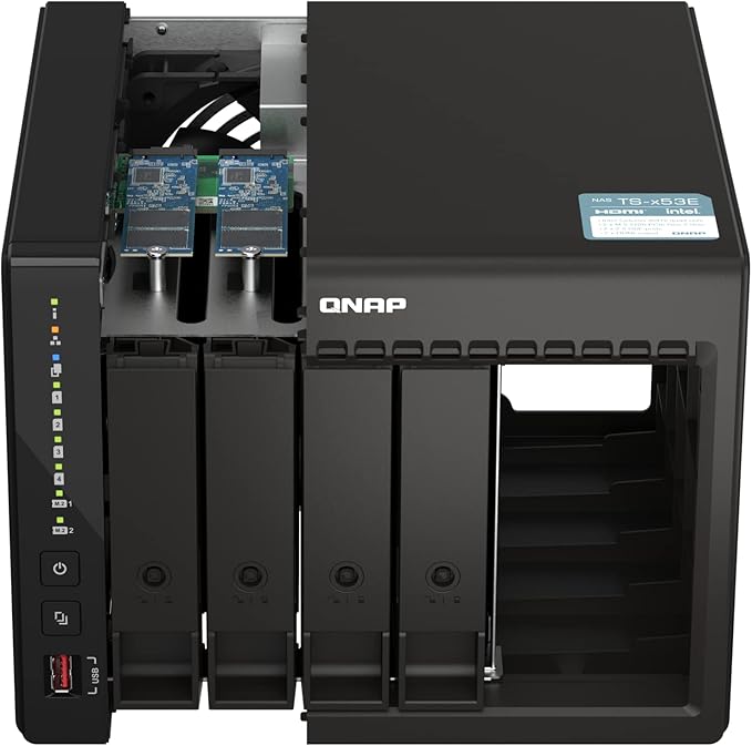 QNAP TS-453E-8G NAS Storage (4-core Intel Celeron J6412 up to 2.6GHz/8GB Built-in (not Expandable)/2X 2.5Gigabit Ethernet Port (2.5G/1G/100M)/4BOWS/Tower/*NO HDD*)