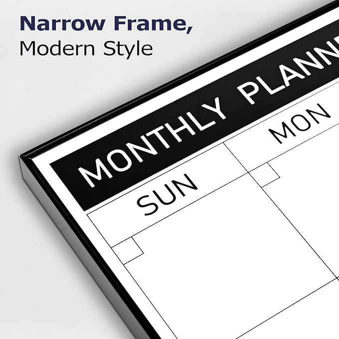 Dry Erase Calendar Cork Board Combo, 18 x 24 Inches Monthly Calendar Whiteboard for Wall, Magnetic White Board with Aluminium Alloy Frame, Hanging Dry Erase Board for Planner Office Kitchen Home Memo
