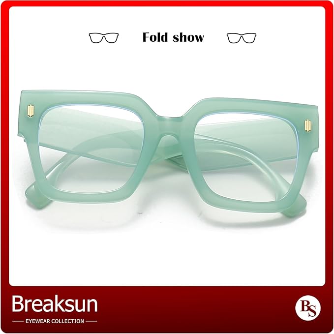 Fashion Oversized Blue Light Blocking Glasses for Women Men Trendy Big Square Frame Computer Eyeglasses