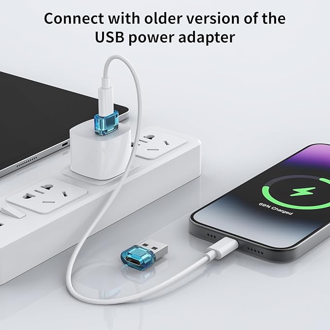10 Packs USB Male to USB-C Adapter ,A to C Super Fast Charging Transfer and OTG Function, A to USB-C Adapter Compatible with iPhone15/16/17 Plus Pro Max/iPad Pro Air 4 Mini 6 Almost USB Devices