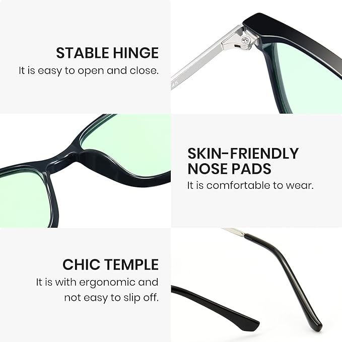 Cyxus Blue Light Blocking Glasses Men Women Gaming Computer Rectangle TR90 frame Anti Eyestrain UV400 8208