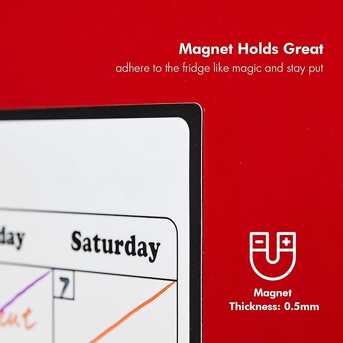 Volcanics Fridge Calendar Magnetic Dry Erase Whiteboard for Refrigerator Planners 11.5 Inches X 14.7 Inches (Pack of 2)