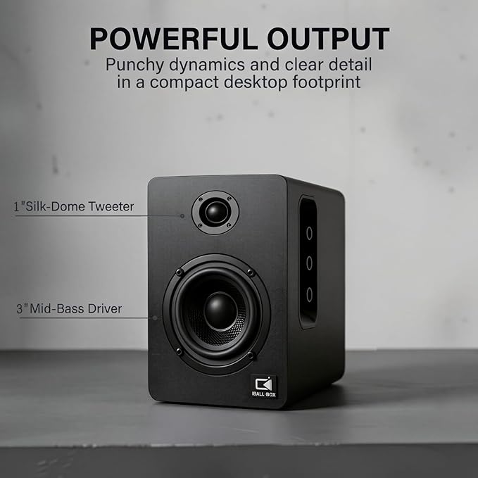 H1 Computer Speakers for Desktop PC, Monitor & Laptop, 60W Powered 2.0 Stereo with Bluetooth, 24-Bit USB-C DAC, Optical, 3.5mm AUX, Bass/Treble Control, Black