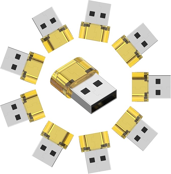 10 Pack USB to USB C Adapter,Type C Female to A Male Charger Converter Compatible with Apple Watch Ultra iWatch 8 7,iPhone 15 14 Pro Max Plus,iPad 9 10 Air 5 Mini 6,Car,Samsung Galaxy S23 S24 (Yellow)