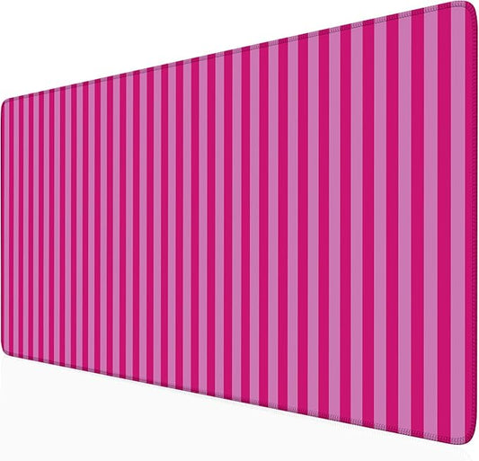 Hot Pink Striped Desk Mat Cute Pastel XXL Large Gaming Mouse Pad Desk Pad Kawaii Aesthetic Cozy Keyboard Laptop Computer Mat Home Office Decor for Women 31.5 * 15.7"