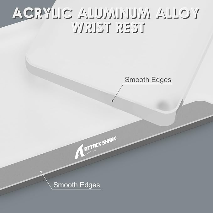 Acrylic Gaming Keyboard Wrist Rest,Clear Ergonomic Palm Rest with Anti-Slip Base,Customized Metal CNC Aluminum Alloy Logo for Compact 80% Computer Keyboard,Office,Home,Laptop,Mac,Easy Typing-Sliver