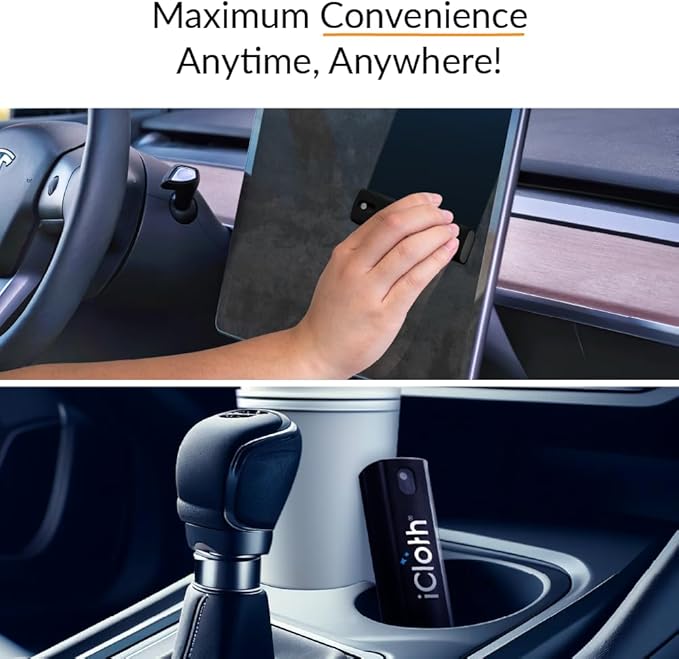 2X iCloth 2-in-1 Screen Cleaner Spray & Microfiber Cloth for Laptops, Tablets, Phones, Car Screens & Touchscreens, Streak-Free & Anti-Smudge, Large 0.68 fl oz (20ml) Bottle for Heavy Use