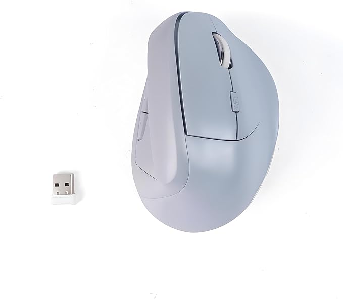 Wireless Ergonomic Vertical Mouse - Silent Clicks, Comfortable Grip & Carpal Tunnel Relief - Ideal for Office Work, Home Use & Multi-Device Compatibility (Blue)