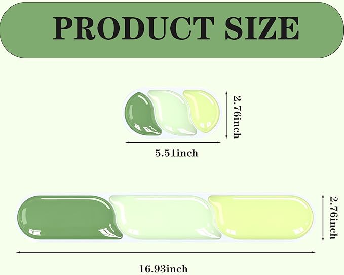 Ergonomic Keyboard Wrist Rest, Gel Wrist Rest for Keyboard and Mouse, Wrist Support and Keyboard Pad for Typing Pain Relief, Anti-Slip Base, Suitable for Office, Laptop, Computer, Gaming, Green