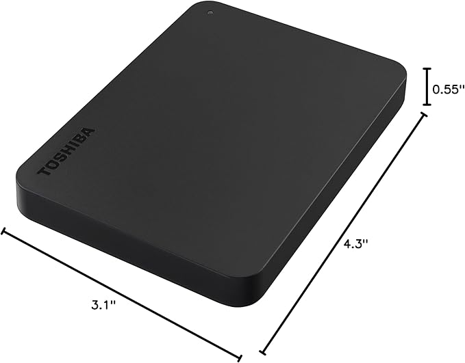 Toshiba Canvio Basics 2TB Portable External Hard Drive USB 3.0, Black - HDTB420XK3AA