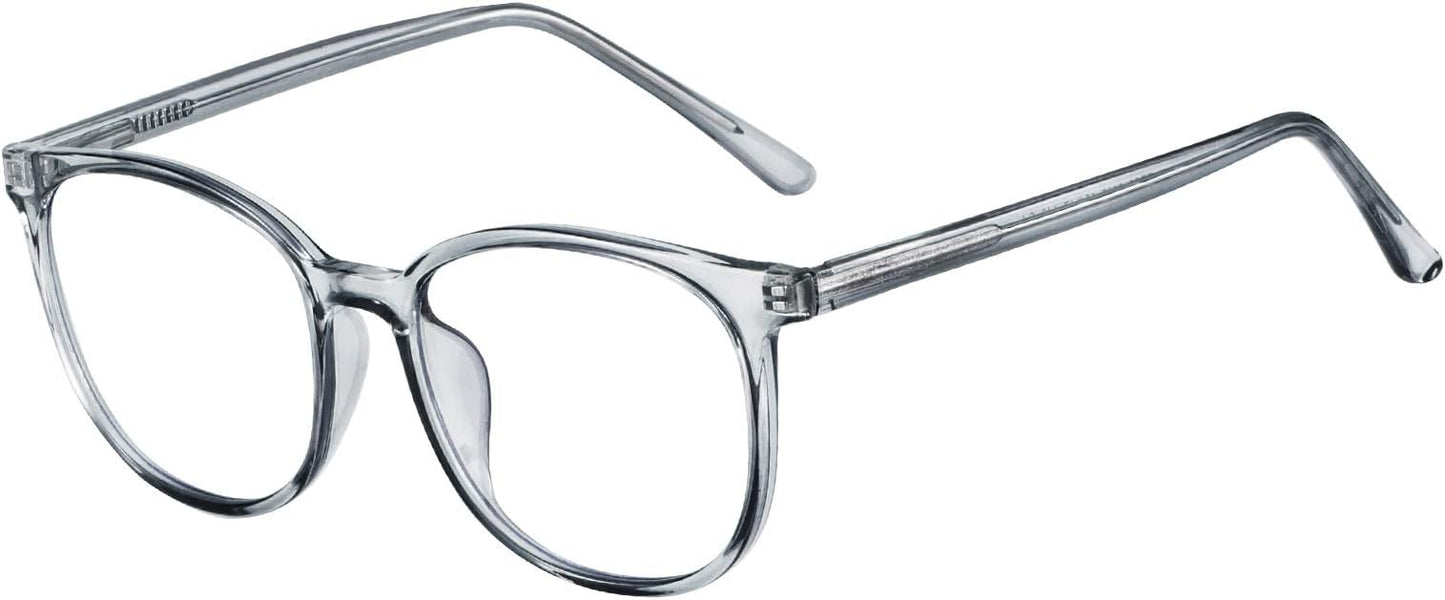 FONHCOO Blue Light Blocking Glasses Fashion Round TR90 Frame Transparent Eyewear Anti UV Computer Glasses for Women Men
