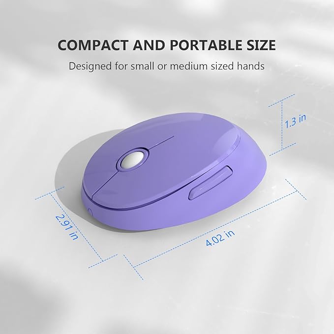 Wireless Keyboard and Mouse Combo, MOFII Full-Size Retro Round Keyboard and Mouse, 2.4 GHz Wireless, Plug and Play, 8 Multimedia & Shortcut Keysfor Mac, Windows, Laptop/Desktop/PC (Purple)