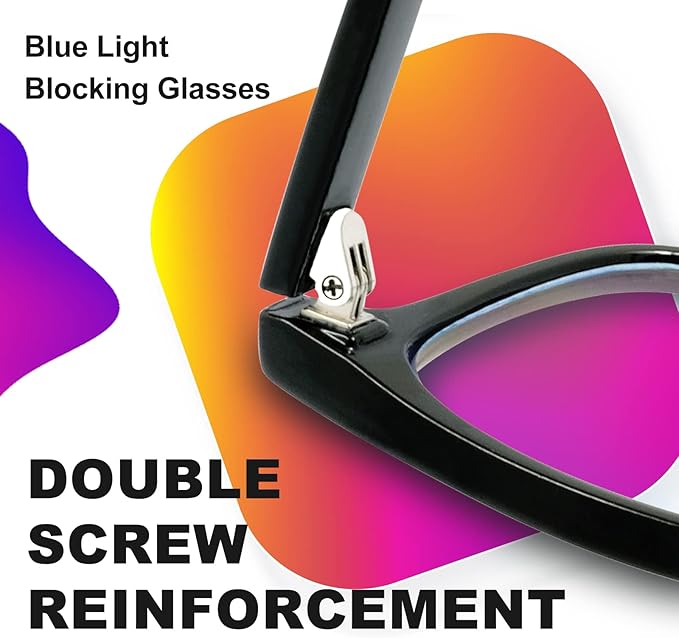 VISOONE Blue Light Blocking Glasses Square with Anti Computer Glare for Gaming Women and Men MONTANA