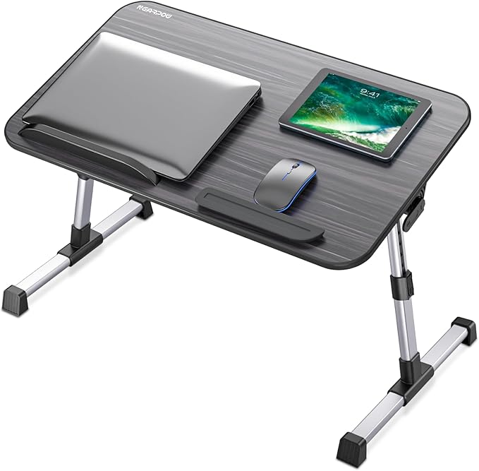 Laptop Bed Tray Table, Nearpow (Larger Size) Adjustable Laptop Bed Stand, Portable Standing Table with Foldable Legs, Foldable Lap Tablet Table for Sofa Couch Floor - Large Size