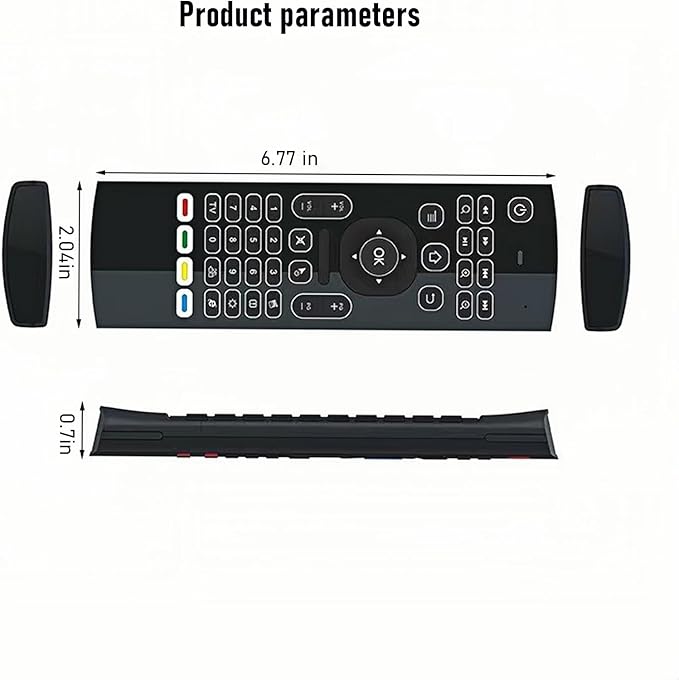 7 Color Backlit LED MX3 Pro Mini Keyboard Fly Remote Mouse,Android TV Remote Control,IR Learning Mini Wireless Keyboard for Android TV Box.HTPC.IPTV,Networked Set-top Box,Mini PC(Battery not Included)