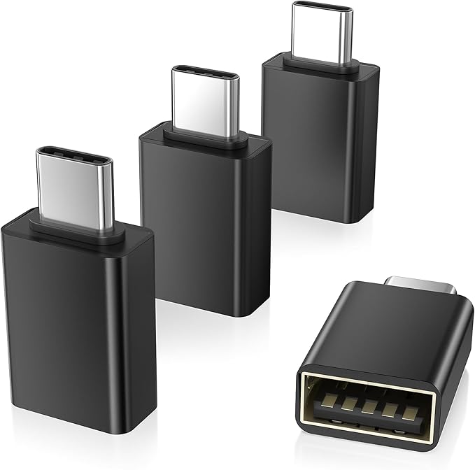 Elebase USB C to USB 3.0 Adapter 4 Pack,Type C Thunderbolt 4 to USB Converter,USBC Adapter for Keyboard,Mouse,Apple iMac,MacBook,iPad Air,Microsoft Surface,Samsung Galaxy S25 S24,Z Fold Flip 7,i17