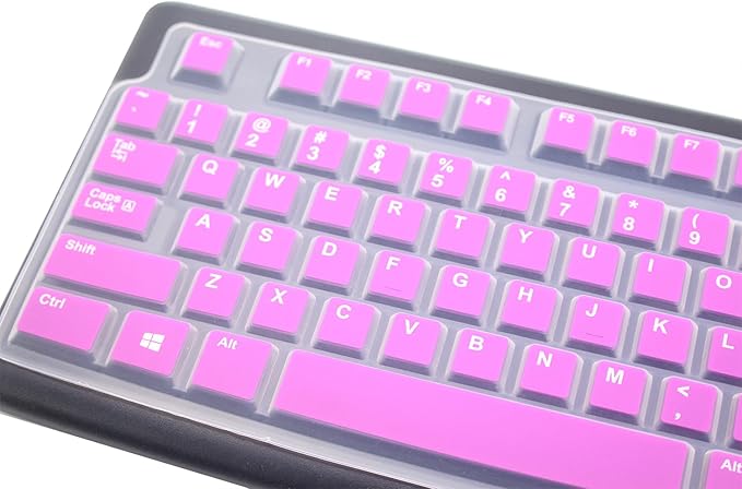 Silicone Keyboard Skin Cover Protector Compatible for Logitech K120 & MK120 Full-Size Wired Keyboard, MK120 & K120 Keyboard Protective Accessories (Purple)