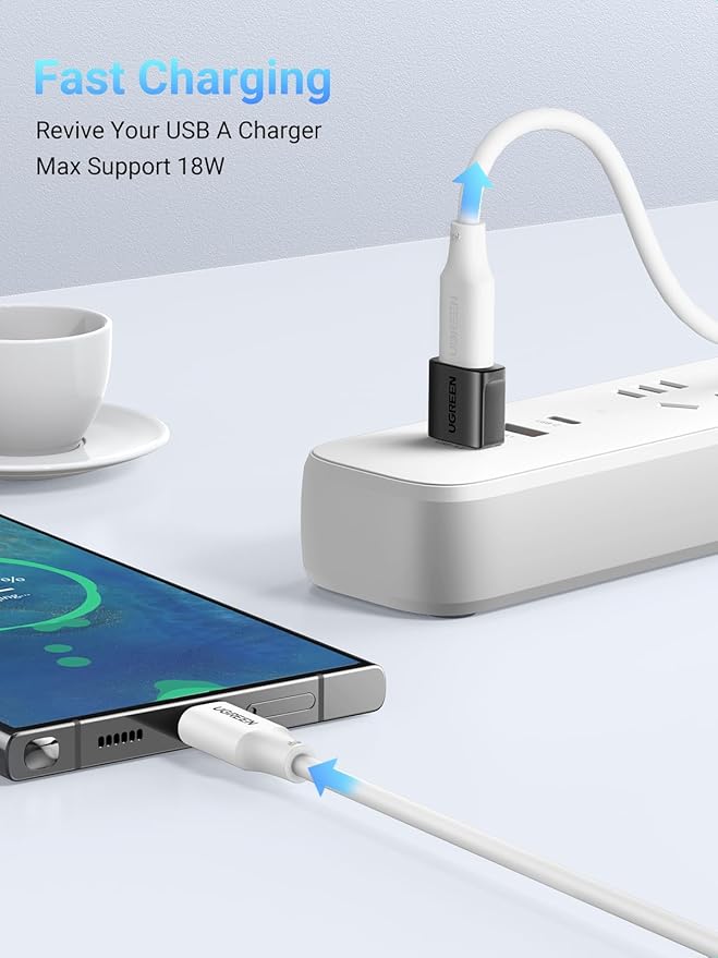 UGREEN USB to USB C Adapter 3Pack, USB C Female to USB Male Adapter 10Gbps Type C Converter for iPhone 17 16 15 14 13 Plus Pro Max,iPad Air Mini 6 7,Samsung Galaxy S23 S24,iPad Air,Black