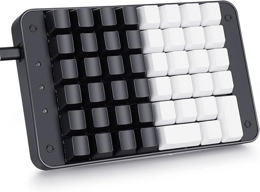 Koolertron One Handed Mechanical Gaming Keyboard with 32 Macro Keys, 46-Key Fully Programmable Mini Keypad, Mini USB Macro Keyboard for PC Gamers