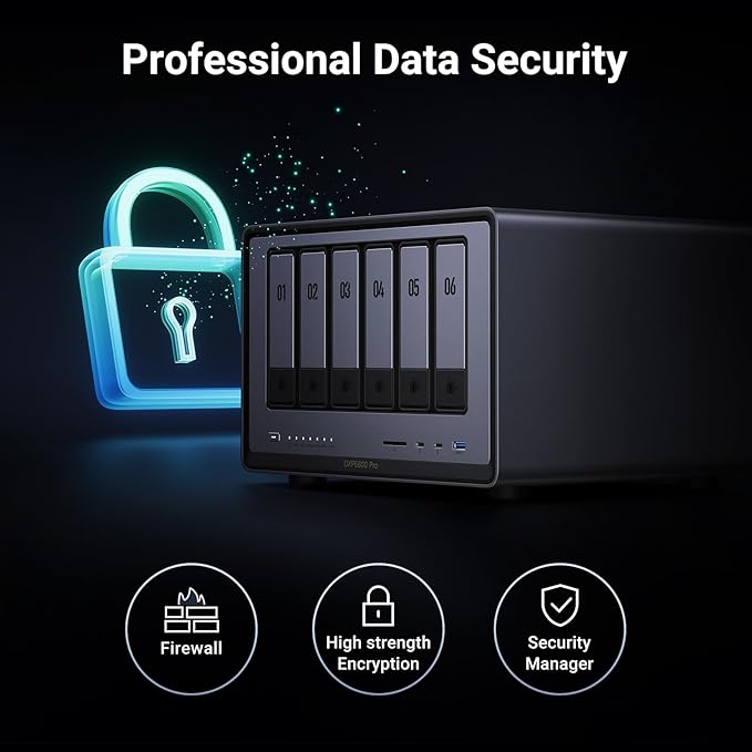 UGREEN NAS DXP6800 Pro 6-Bay Desktop NAS, Intel i5 1235u 10-Core CPU, 8GB DDR5 RAM, Built-in 128G SSD for System, 2X 10GbE, 2XM.2 NVMe Slots, 8K HDMI, 2XTBT4, Network Attached Storage (Diskless)