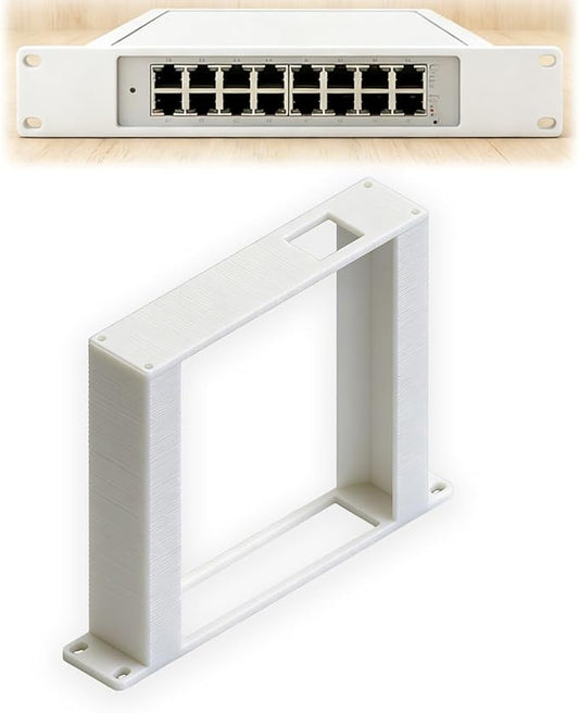 10-Inch Rack Mount Bracket for Unifi Usw-Lite-16-PoE, Compact Rack Shelf, Includes Screws for Easy Installation (White)