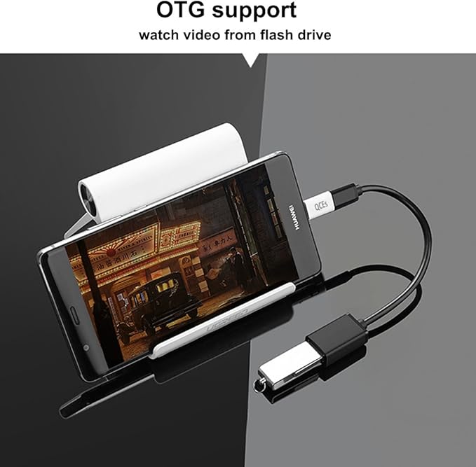 QCEs Micro USB to USB C Adapter 4Pack, Micro USB Female to USB-C Male OTG Adapter Fast Charging Compatible with iPhone 15 Pro Plus, Samsung Galaxy, Type-C Phones, Tablets