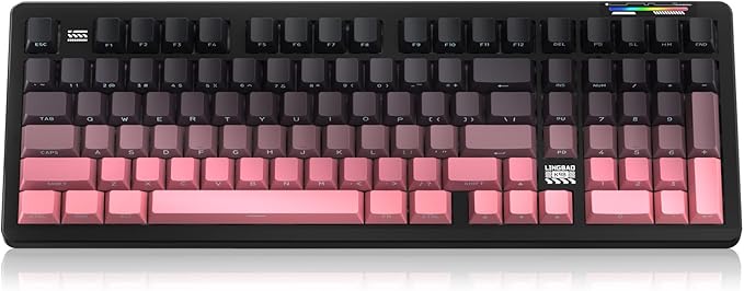 LINGBAO K98 - 96% Wireless Mechanical Keyboard, Tri-Mode BT5.0/2.4GHz/USB-C, Creamy Keyboard with Number Pad, Gasket Hot Swappable Linear Switches RGB Backlit Gaming Keyboards for Win/Mac/PC, (Pink)
