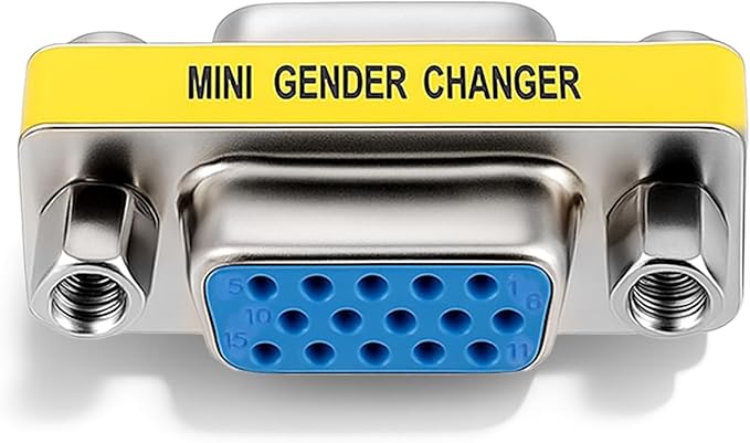 VGA Female to Female Adapter, VGA Coupler HD15 Mini Gender Changer VGA Cable Extender Connector for Monitors Projectors Equipment Cable