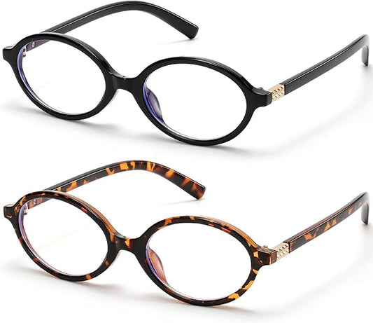 Retro Oval Blue Light Glasses for Women Fashion Computer Glasses Bluelight Blocking Eyewear Vintage Frame
