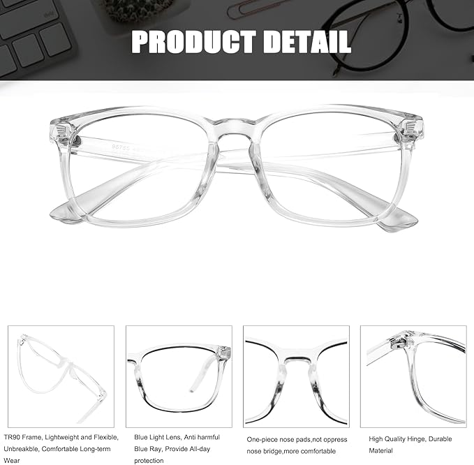 Hycredi Kids Blue Light Blocking Glasses for Boys & Girls – Reduce Eye Strain from Screens, Computer, Gaming, TV & Phone