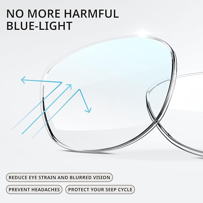 IBOANN Oversized Blue Light Glasses for Woman, Funky Fashion Glasses With Preppy Look, Reduce Screen Fatigue Computer Glasses