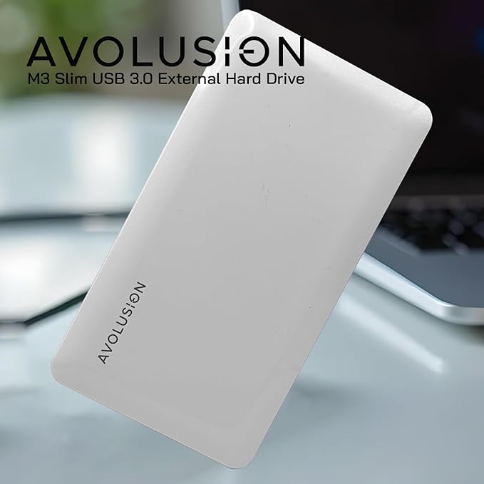 Avolusion M3 Series 2TB USB 3.0 Portable External Hard Drive - White (for Windows, Mac OS, Xbox, PS)