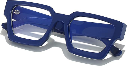 AIEYEZO Square Thick Frame Glasses for Women Men Fashion Blue Light Glasses Trendy Chic Computer Eyeglasses