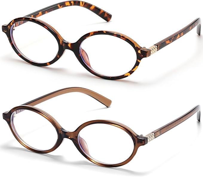 Retro Oval Blue Light Glasses for Women Fashion Computer Glasses Bluelight Blocking Eyewear Vintage Frame