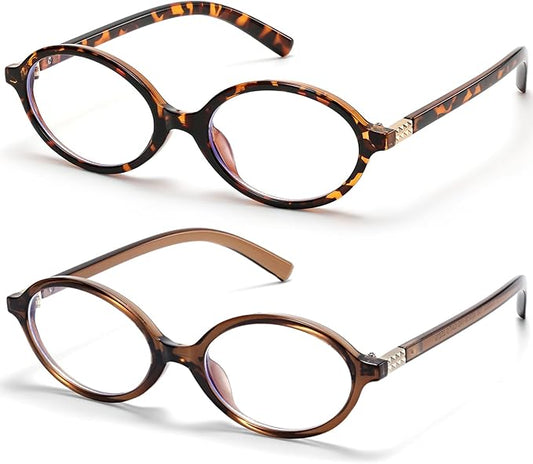 Retro Oval Blue Light Glasses for Women Fashion Computer Glasses Bluelight Blocking Eyewear Vintage Frame