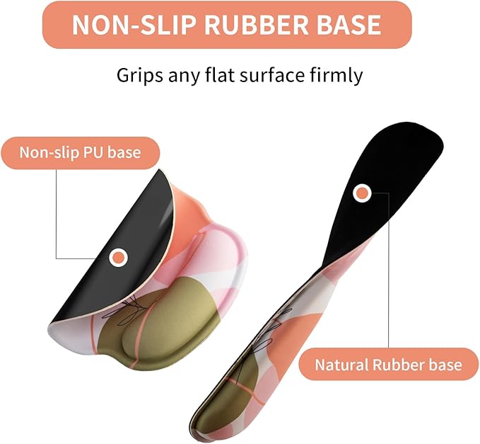 Mouse Pad Wrist Support Keyboard Wrist Rest Set, Ergonomic Mouse Pad with Non-Slip Base for Computer Laptop Home Office Coasters, Easy Typing & Pain Relief Mouse Mat (Plants)
