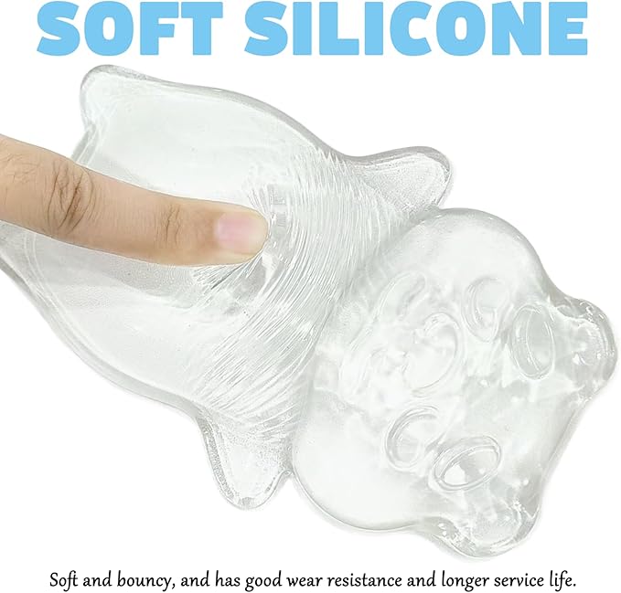 Gel Wrist Rest for Keyboard and Mouse Transparent White Bear Elbow Pad Cushion Ergonomic Cute Clear Cool Mouse Wrist Pad Silicone Non-Slip Support for Computer Gaming Home Office Hand Pillow