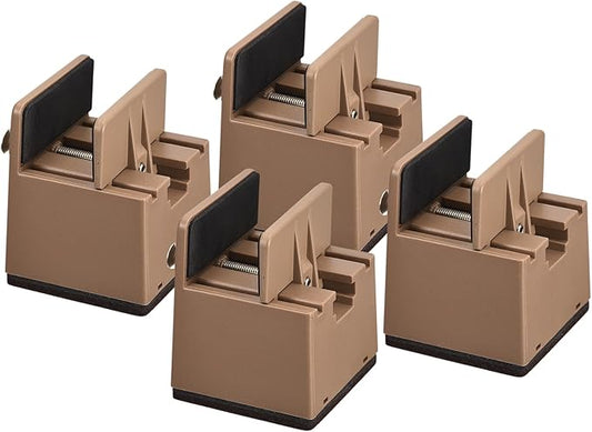 uxcell 2 inch Bed Risers with Adjustable Screw Clamp, 4Pcs Furniture Risers for Bed, Desk, Sofa, Table, Fit for Furniture Thickness 0.39-1.96", Supports 5000 Pounds, Brown