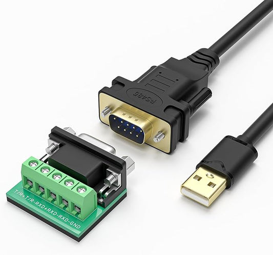 USB to RS422 RS485 Serial Port Converter Adapter Cable with FTDI Chip Supports Windows 11 10 8 7 XP Mac -10 Feet…