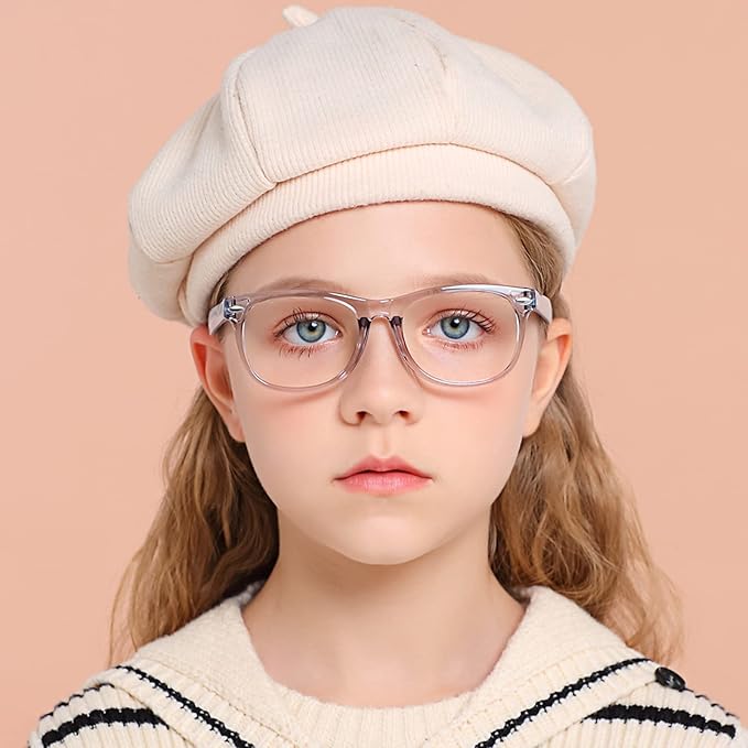 3 Pack kids Blue Light Blocking Glasses for girls boys Computer Blue Light Blocking Glasses For Age 3-9 (Light blue + Light purple + Light pink)
