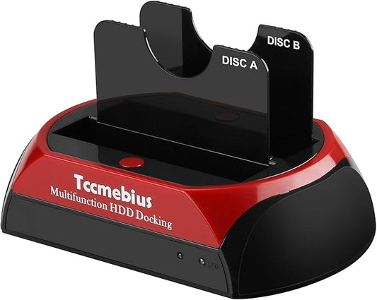 USB 3.0 Hard Drive Docking Station, TCC-S868-US USB 3.0 to 2.5 3.5 Inch SATA IDE Dual Slots Reader External Enclosure, for 2.5" 3.5" IDE SATA I/II/III HDD SSD
