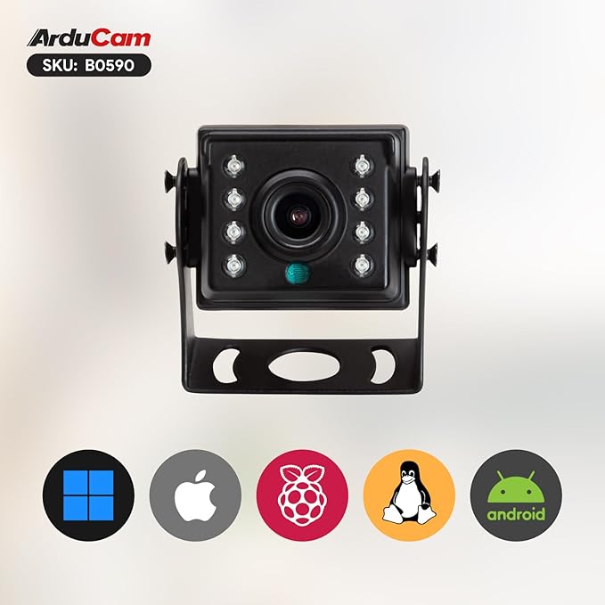 Arducam 2MP Day & Night Vision USB Camera Module, 1080P Automatic IR-Cut Switching USB 2.0 Webcam, with 850nm IR LEDs for Windows, Linux, Android and Mac OS